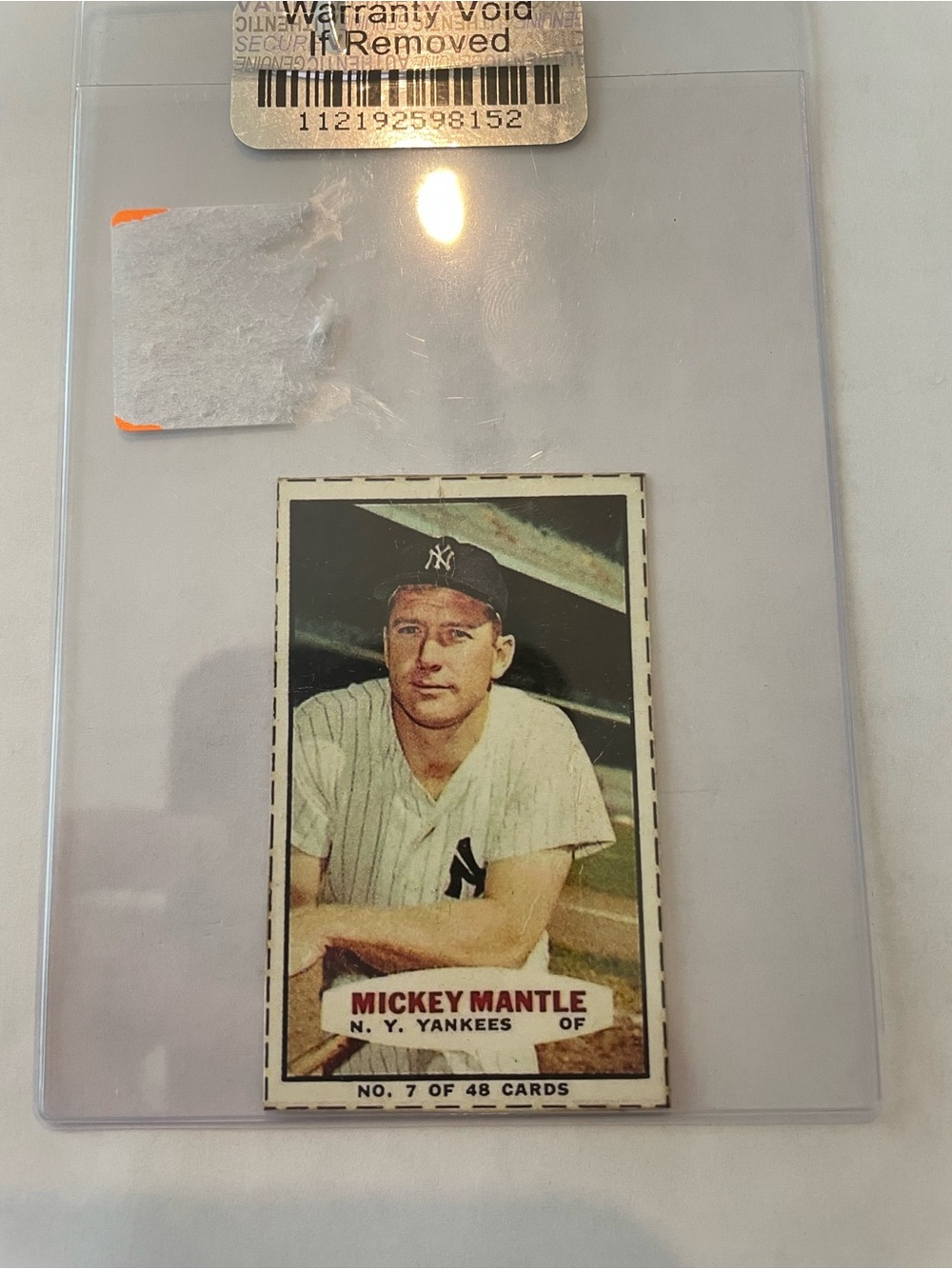 Mickey Mantle N.Y. Yankees - #7 1966 Bazooka cut out baseball card